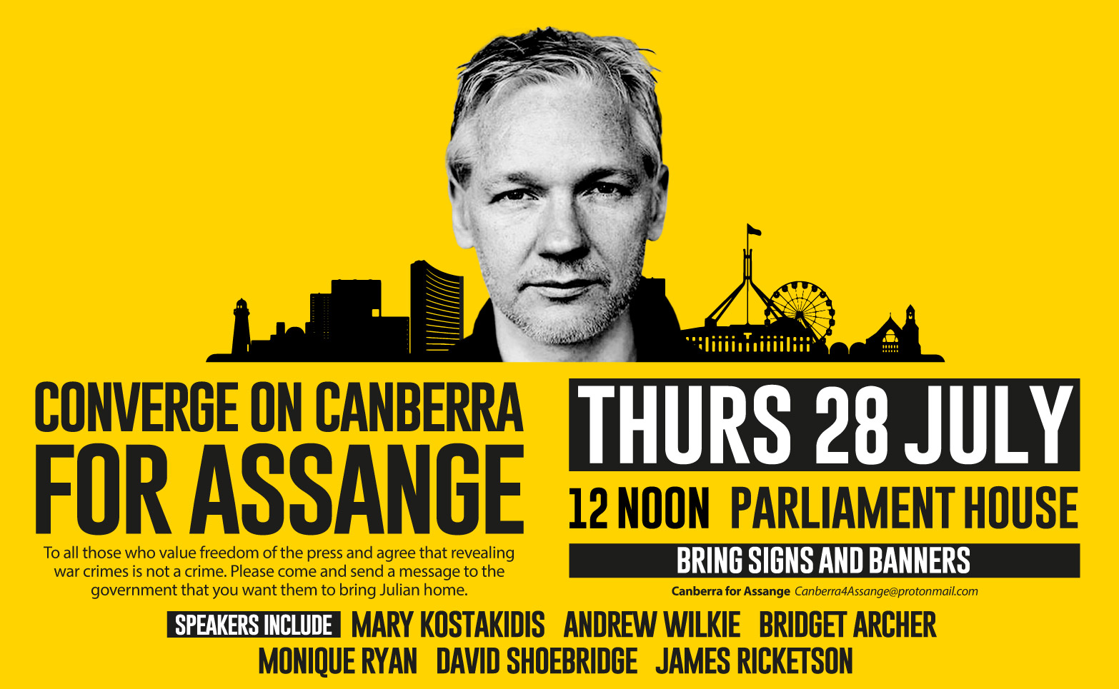 Converge On Canberra for Assange