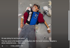 Palestinian boy with moments left to live